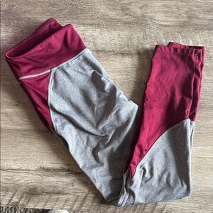 Cloud Chaser Kids Leggings - Burgundy and Gray